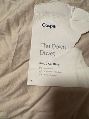 Casper Down Duvet and Percale duvet cover - King- Beige